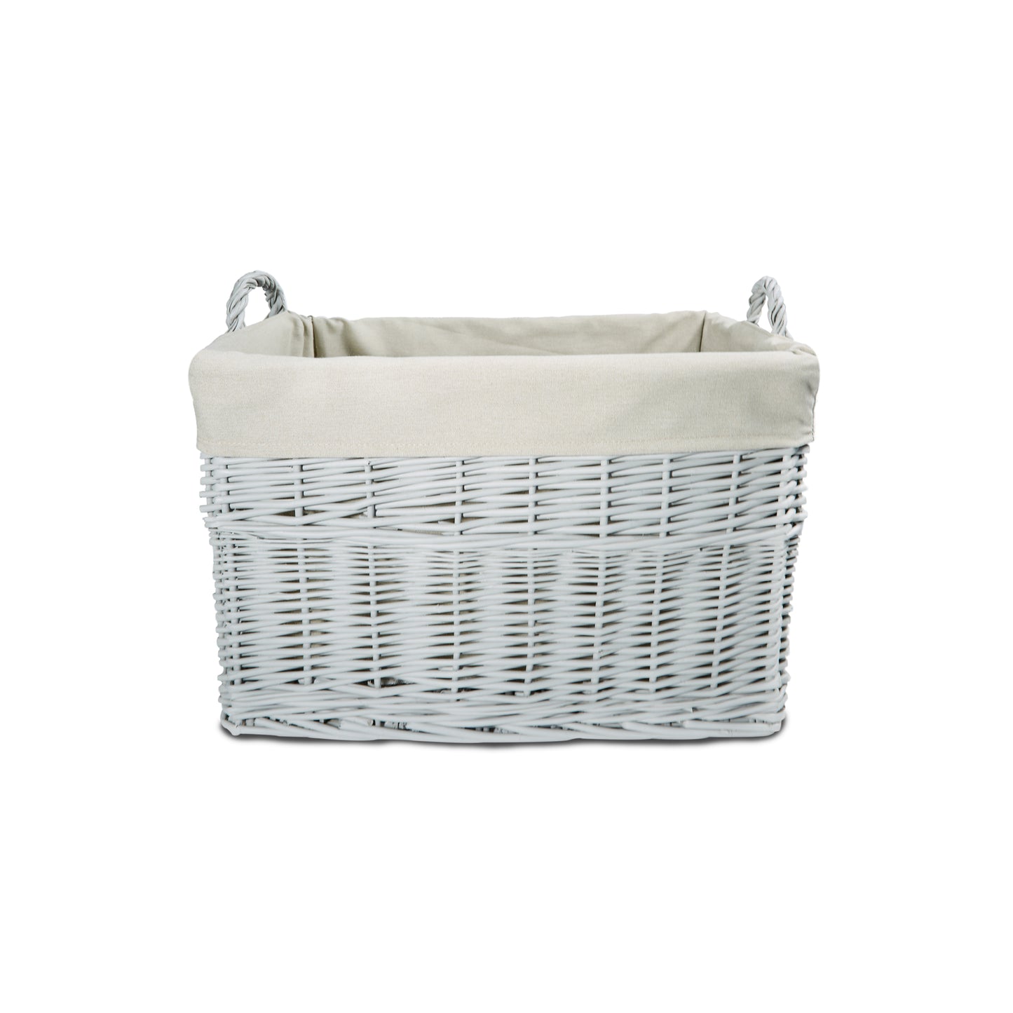 Home Storage Grey Painted Wicker Basket for Laundry Toys Baby Nursery Collection Reusable Detachable Washable