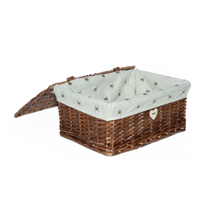 Brown Wicker Storage Hamper with Lining – Short Version