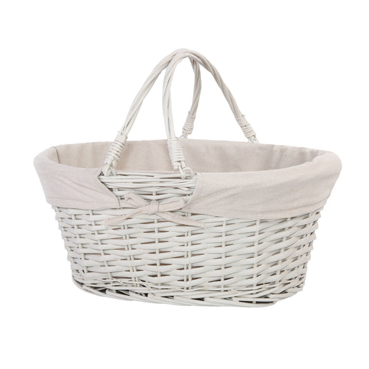 Foldable Handle Wicker Shopping Baskets Christmas Gift Hamper Display