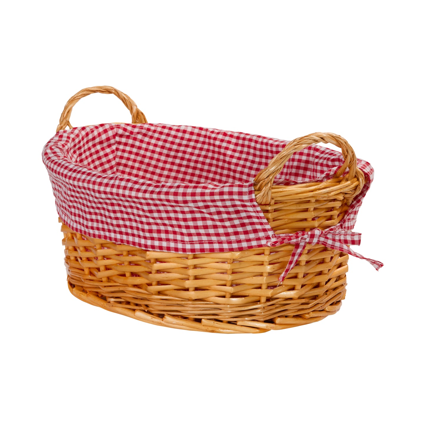 Wicker Basket with Liner and Handles Home Storage Hamper Collection and Decoration