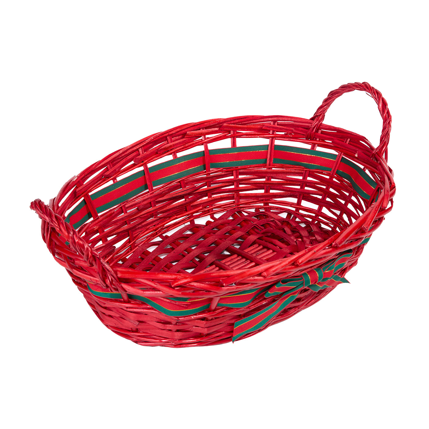 Wicker Basket with Handles and Bowknot Home Collection Storage Basket Display Decoration Gift Shelf Hamper