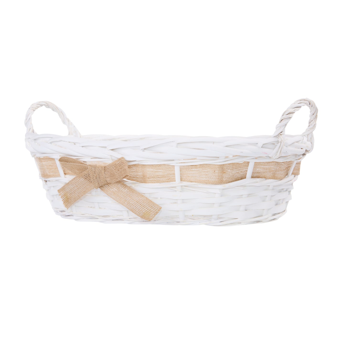 Wicker Basket with Handles and Bowknot Home Collection Storage Basket Display Decoration Gift Shelf Hamper