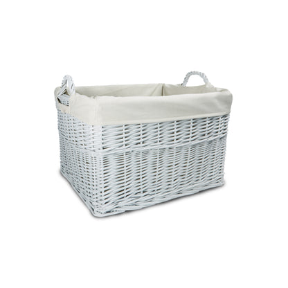 Home Storage Grey Painted Wicker Basket for Laundry Toys Baby Nursery Collection Reusable Detachable Washable