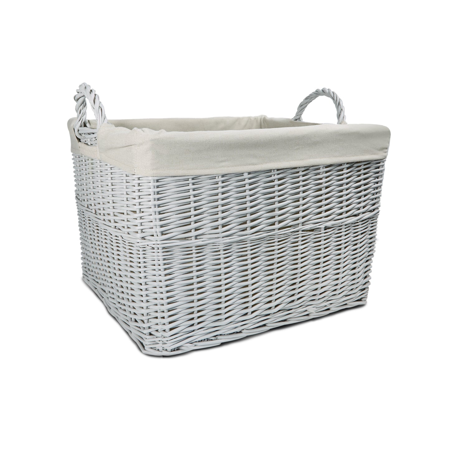 Home Storage Grey Painted Wicker Basket for Laundry Toys Baby Nursery Collection Reusable Detachable Washable