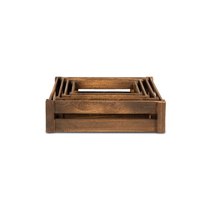 White/Brown Wooden Apple Crates as a Home Storage Box, Display Tray, Christmas Gift Hamper