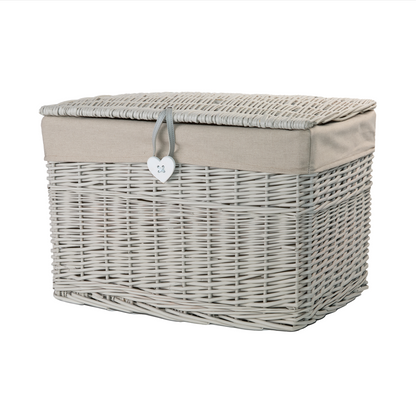 Wicker Storage Trunk with Lid - Bedroom, Bathroom, and Laundry Storage Solution-/blanket box/storage chest/heavy duty storage boxes/large wicker basket/storage trunks