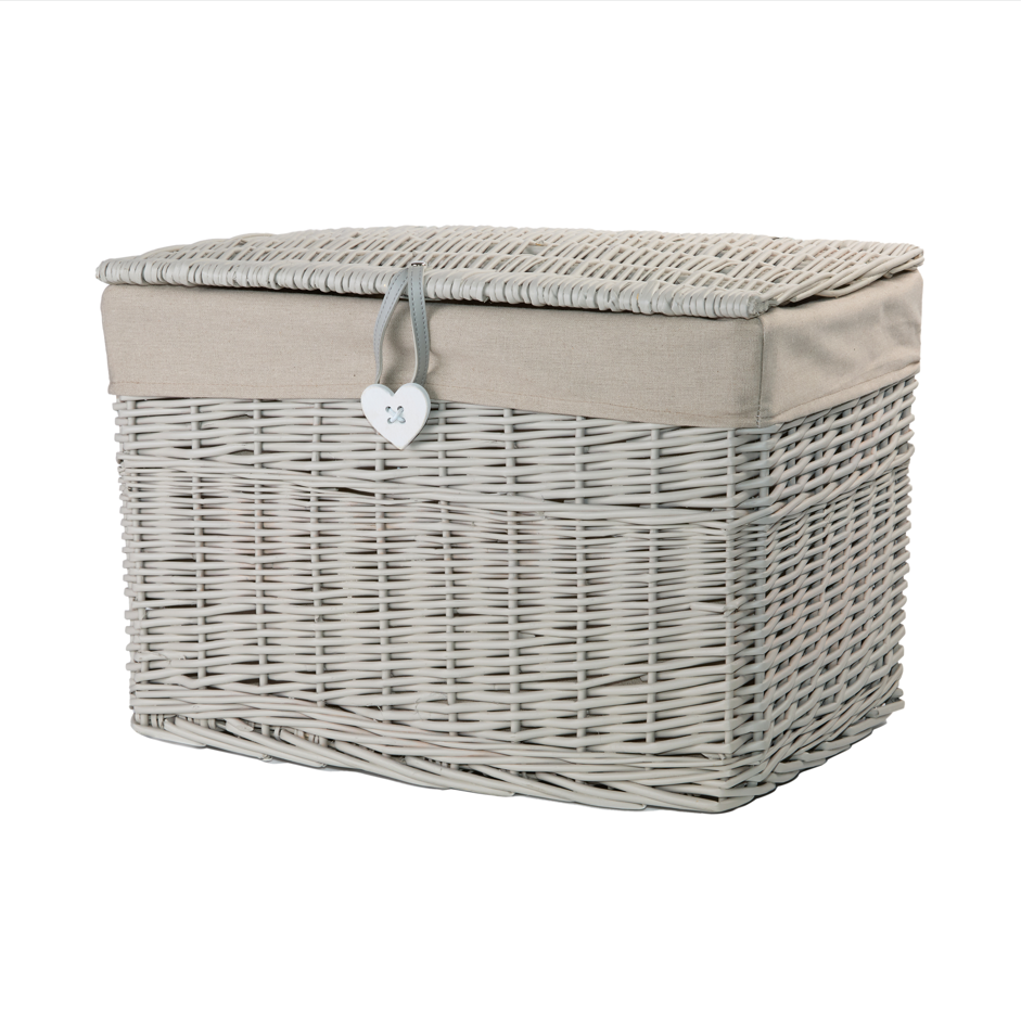 Wicker Trunk Baby Nursery Toys Blanket Storage Chest Basket Box