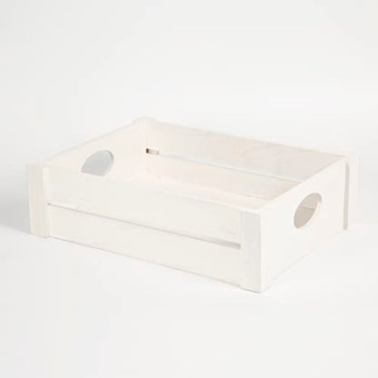 White/Brown Wooden Apple Crates as a Home Storage Box, Display Tray, Christmas Gift Hamper