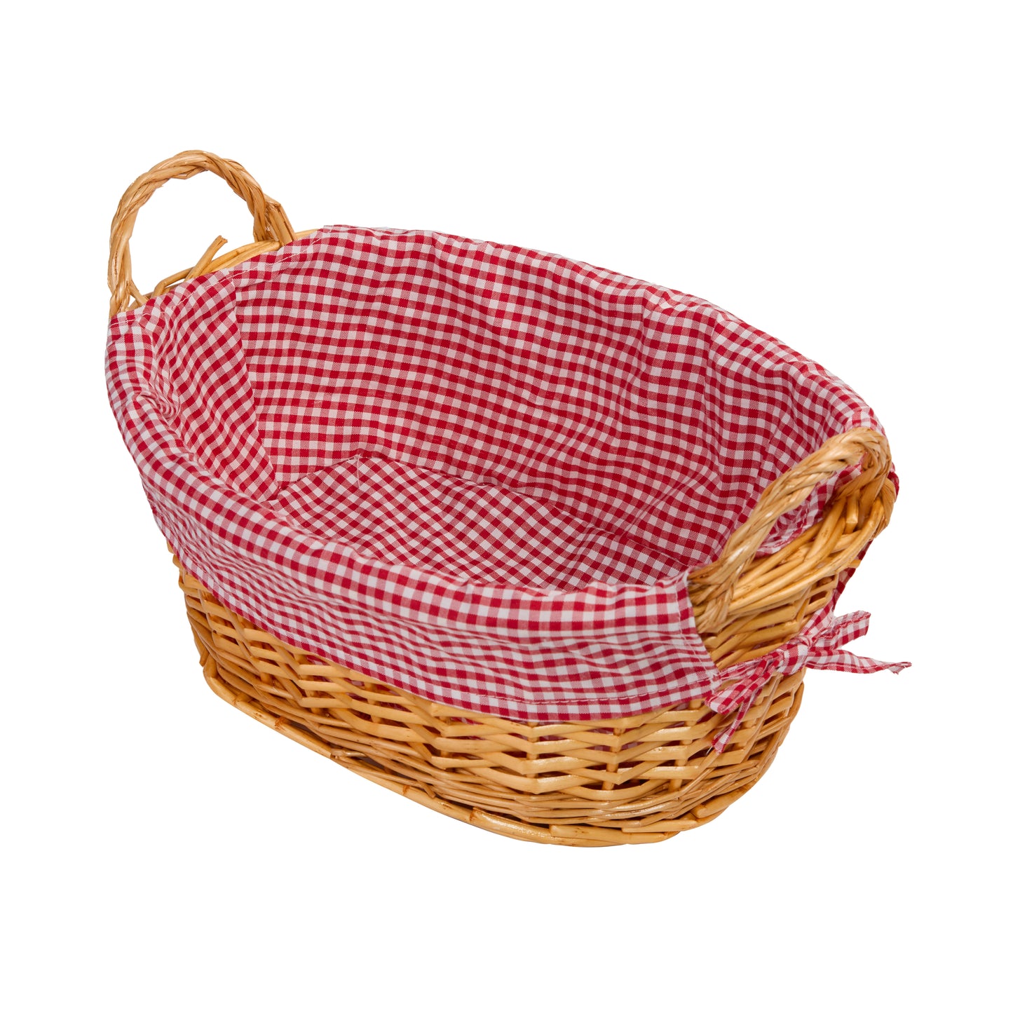 Wicker Basket with Liner and Handles Home Storage Hamper Collection and Decoration