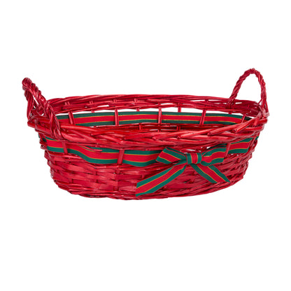 Wicker Basket with Handles and Bowknot Home Collection Storage Basket Display Decoration Gift Shelf Hamper