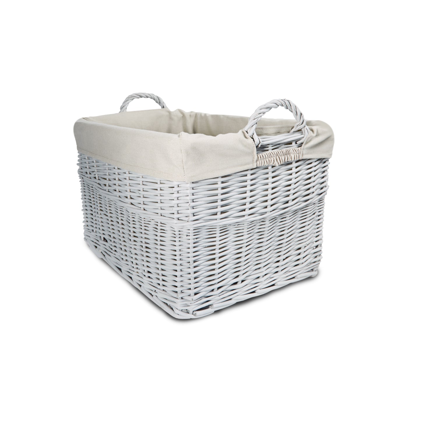 Home Storage Grey Painted Wicker Basket for Laundry Toys Baby Nursery Collection Reusable Detachable Washable