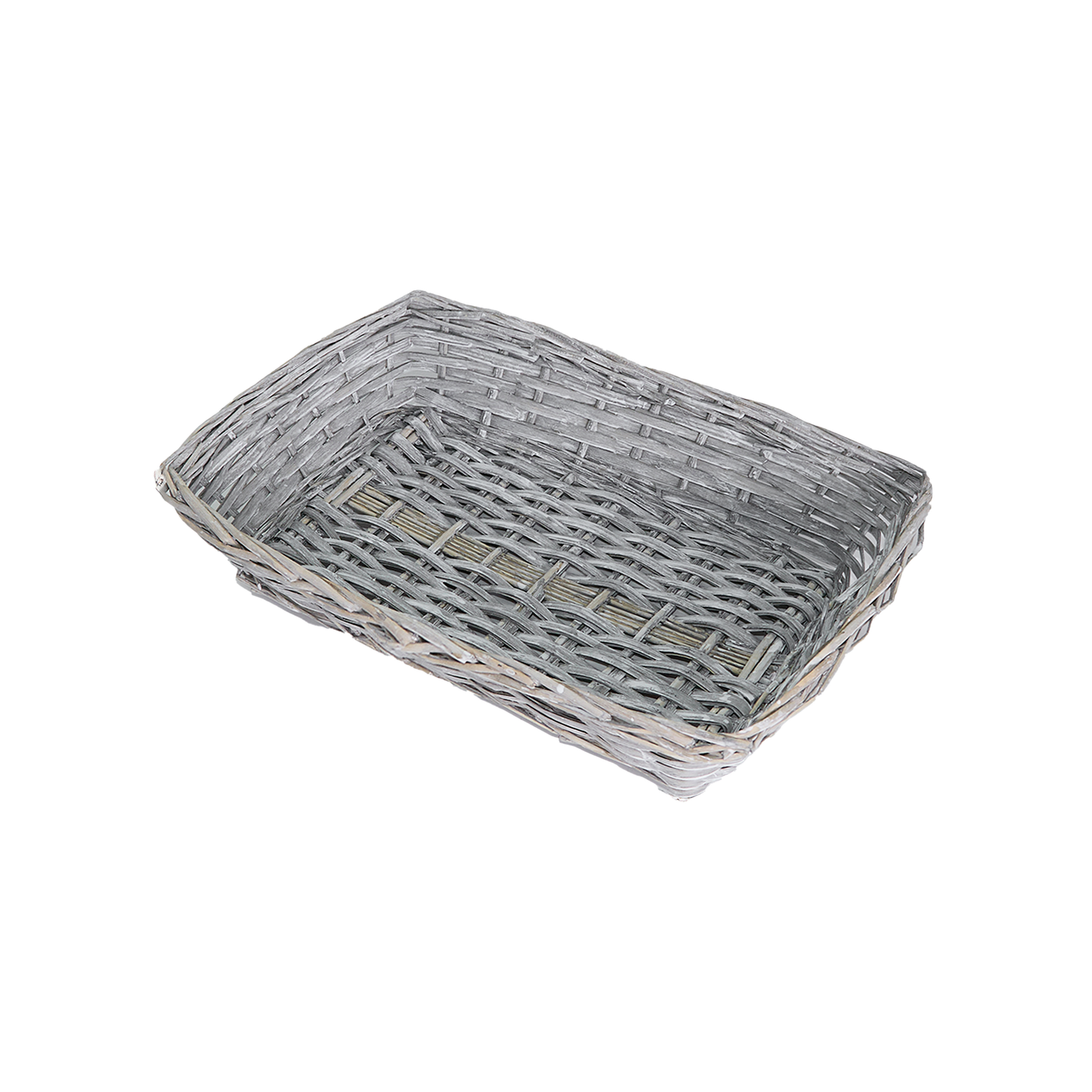 38cm Grey Rectangular Split Willow Tray