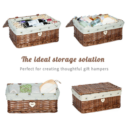 Brown Wicker Storage Hamper with Lining – Short Version