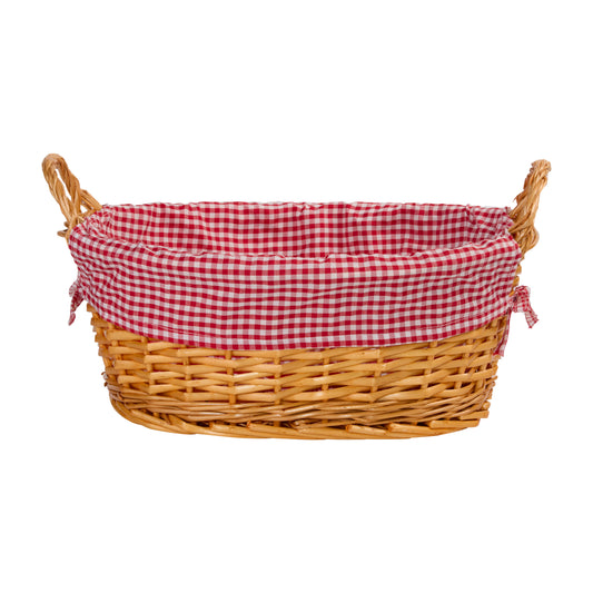 Wicker Basket with Liner and Handles Home Storage Hamper Collection and Decoration