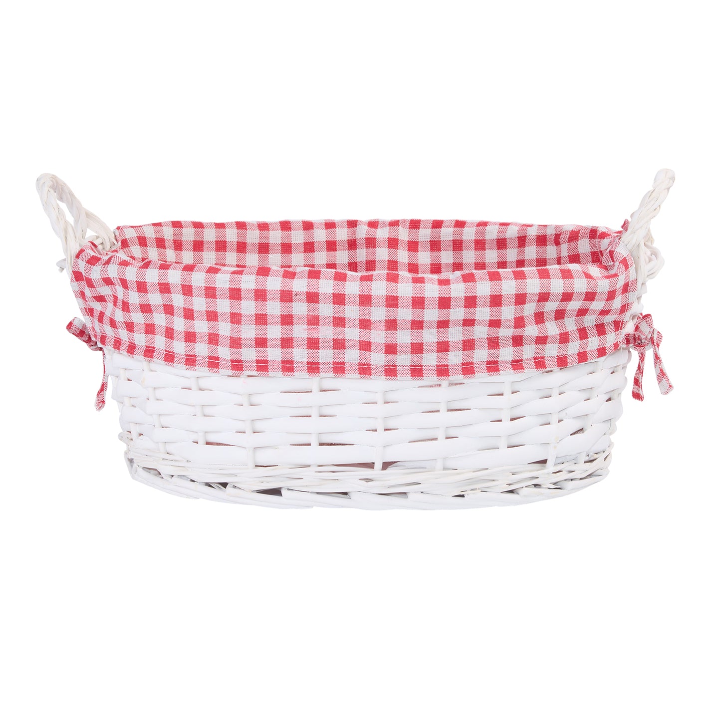 Wicker Basket with Liner and Handles Home Storage Hamper Collection and Decoration