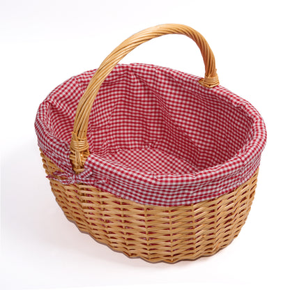 Wickerfield Wicker Hamper Basket for Gifts Empty Flower Girl Camping Accessories Hunting Toy Shopping Baskets Handle Storage Baskets