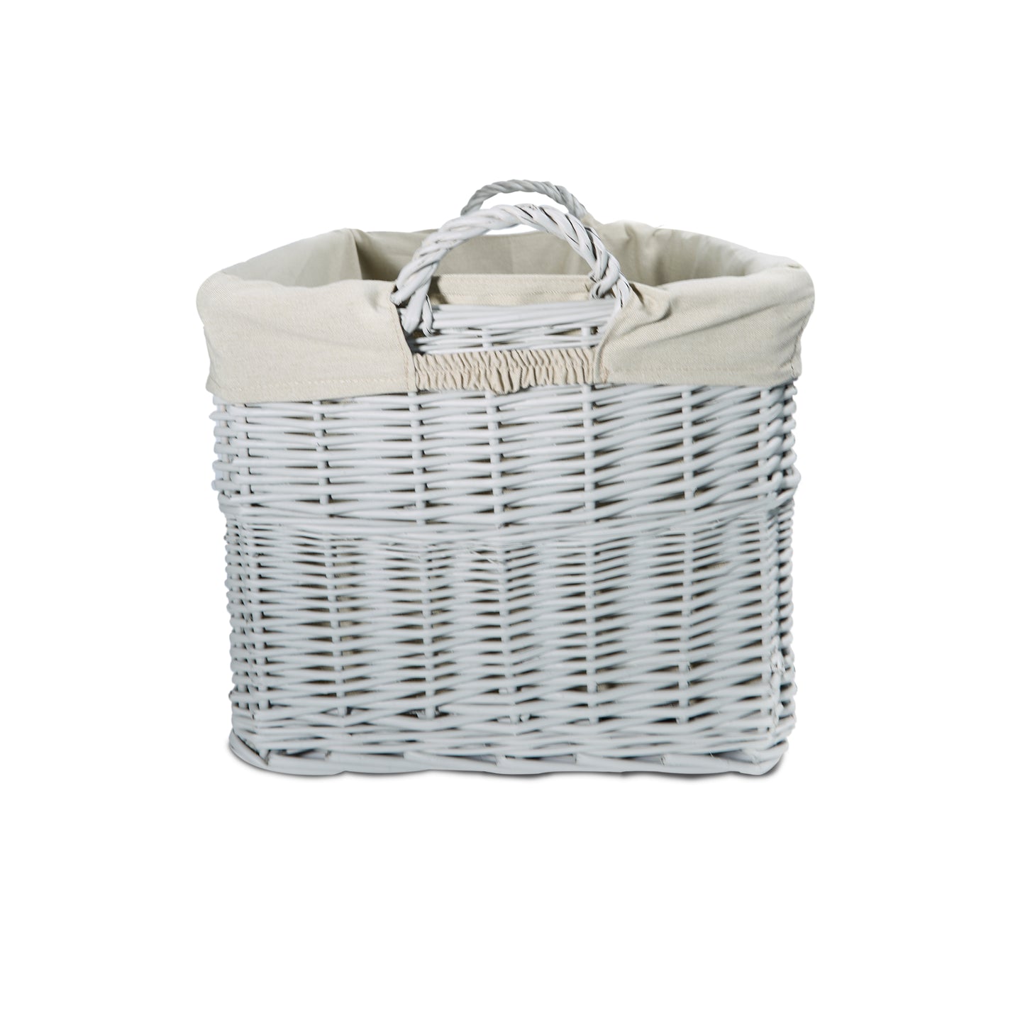 Home Storage Grey Painted Wicker Basket for Laundry Toys Baby Nursery Collection Reusable Detachable Washable