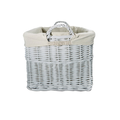 Home Storage Grey Painted Wicker Basket for Laundry Toys Baby Nursery Collection Reusable Detachable Washable