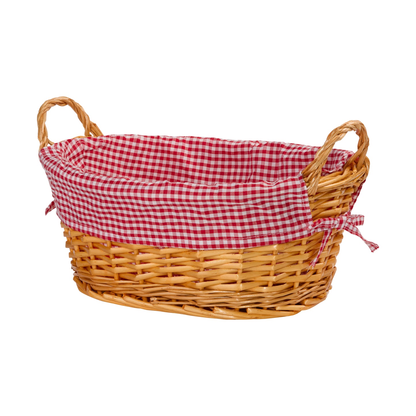 Wicker Basket with Liner and Handles Home Storage Hamper Collection and Decoration