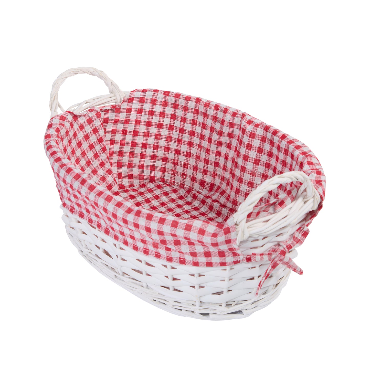 Wicker Basket with Liner and Handles Home Storage Hamper Collection and Decoration