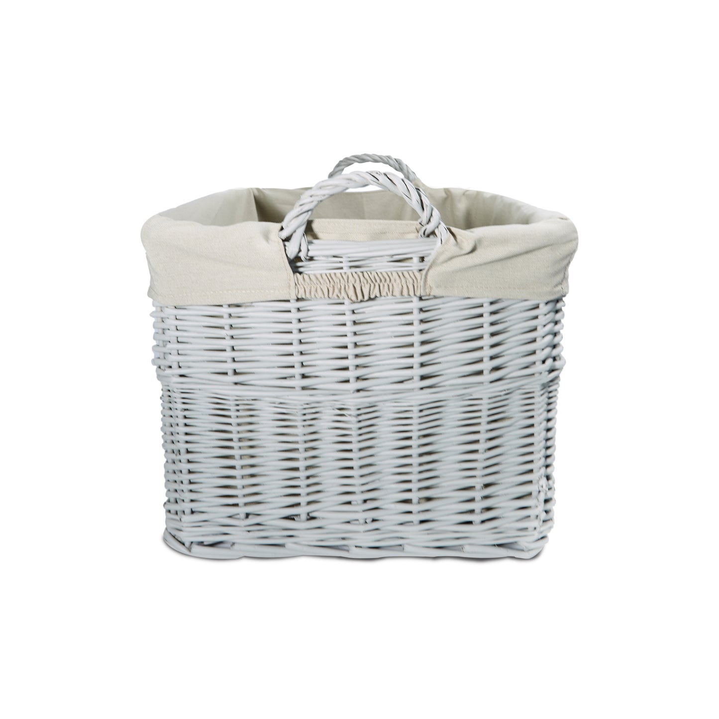 Home Storage Grey Painted Wicker Basket for Laundry Toys Baby Nursery Collection Reusable Detachable Washable