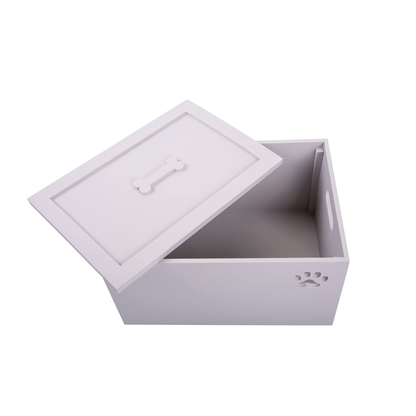 Grey Dog Toys Storage Box With Lid Pet Wooden Crates Gift Hampers Collection Box