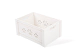 White Paw Shaped Cutout Pet Storage Box Pet Accessories Collection Wooden Crates Pet Gift Hampers