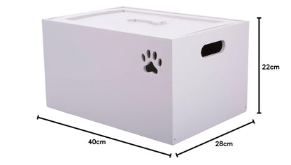 Grey Dog Toys Storage Box With Lid Pet Wooden Crates Gift Hampers Collection Box