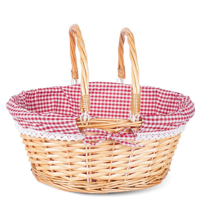 Foldable Handle Wicker Shopping Baskets Christmas Gift Hamper Display