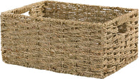 BH Rectangular Seagrass Basket With Handle Storage Shelf Display Home Organiser