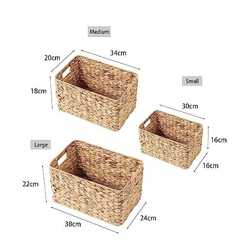 Water Hyacinth Storage Basket With Cut out Handles Basket Bathroom Storage