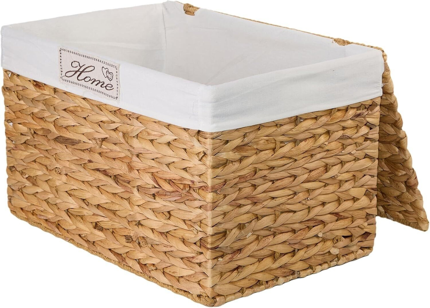 BH Water Hyacinth Lidded Trunk With Cotton Liner Bedroom Living Room Storage