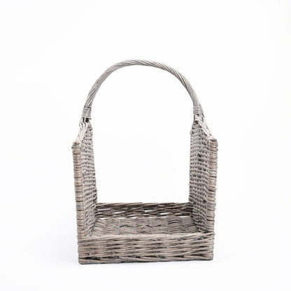 Large Grey Washed Wicker Fireside Heavy Duty Log Basket