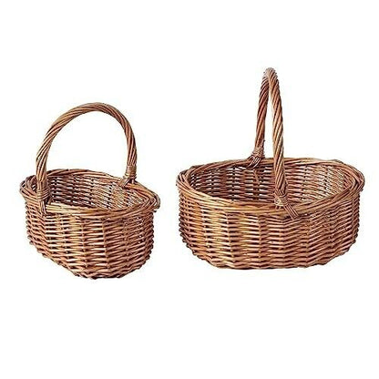 Natural Wicker Shopping Basket Easter Egg Hunt Basket Wedding Flower Girl