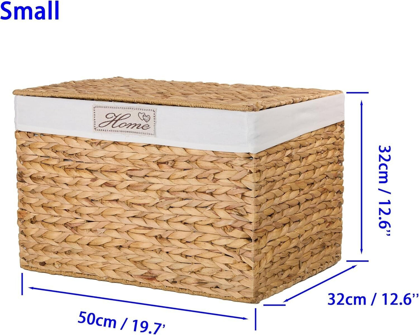 BH Water Hyacinth Lidded Trunk With Cotton Liner Bedroom Living Room Storage