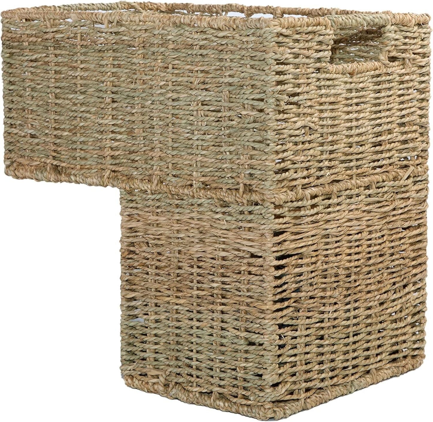 BH Water Seagrass Storage Basket Made For Stairs Organiser For Home With Handle