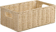 BH Rectangular Woven Basket With Handle Storage Shelf Display Home Organiser