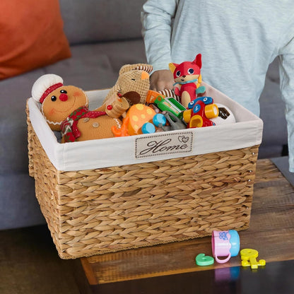 BH Water Hyacinth Lidded  Storage Trunk With  Cotton Lining