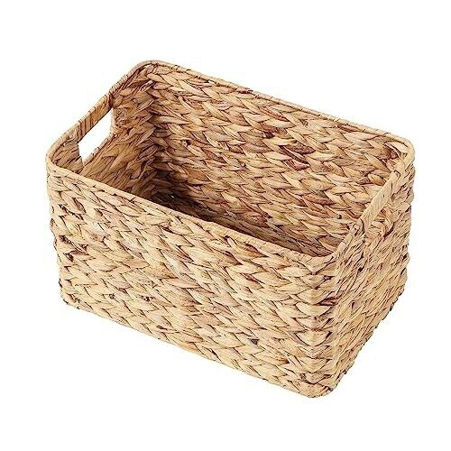 Water Hyacinth Storage Basket With Cut out Handles Basket Bathroom Storage