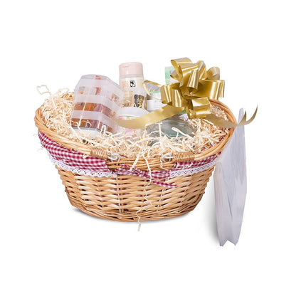 Foldable Handle Wicker Shopping Baskets Christmas Gift Hamper Display