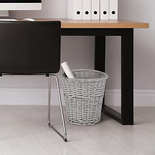 WICKERFIELD Trash wicker Basket for  Home Storage at Home and Office, Reusable