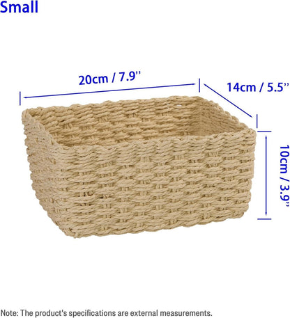 BH Woven Basket For Storage Organiser For Shelf Cupboard Divider Set( L+M+S)