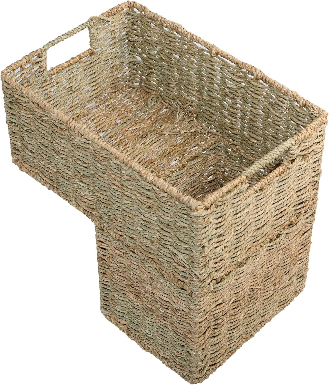 BH Water Seagrass Storage Basket Made For Stairs Organiser For Home With Handle