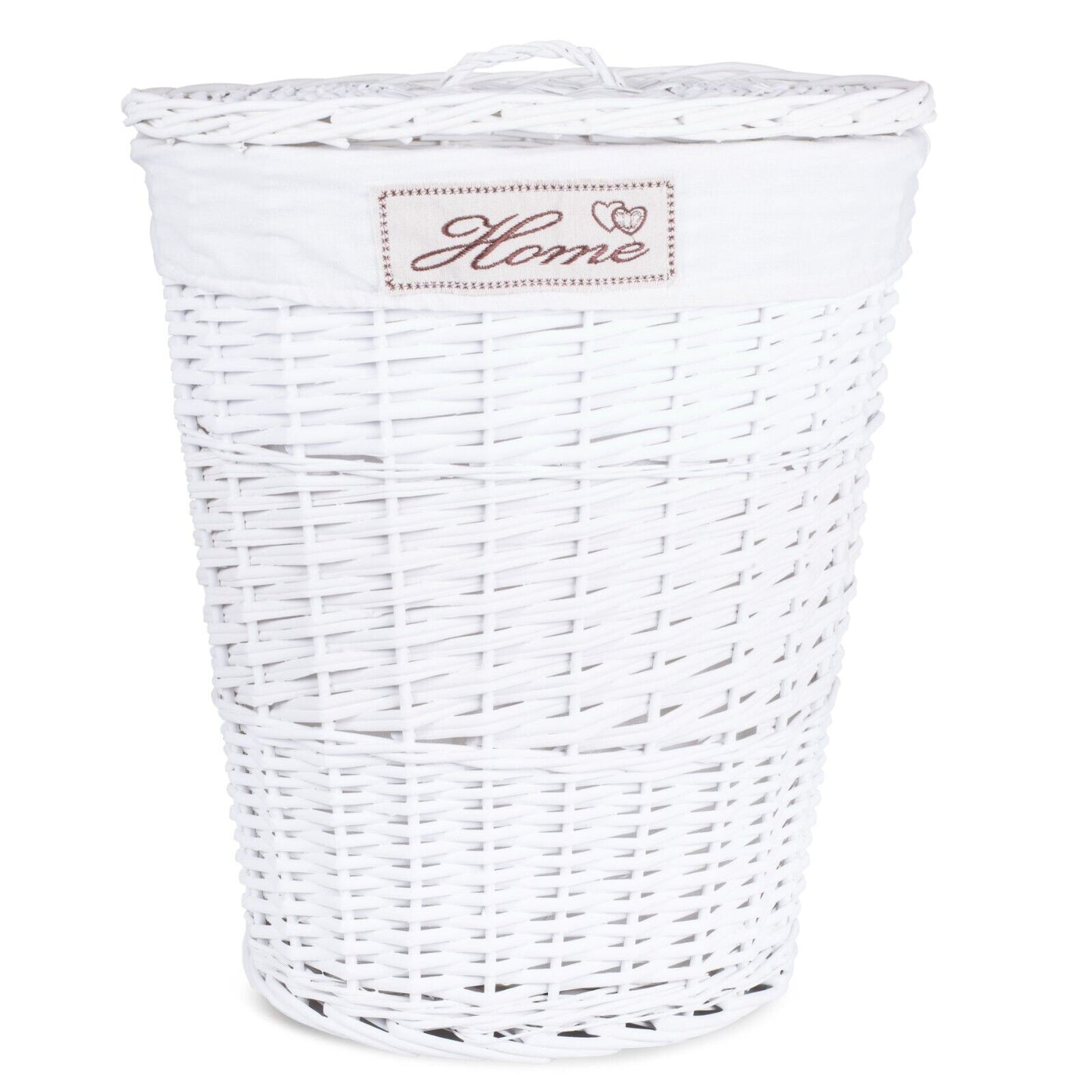 Wicker Oval Laundry Basket Bathroom Storage Laundry Bag Bin With Liner and Lid