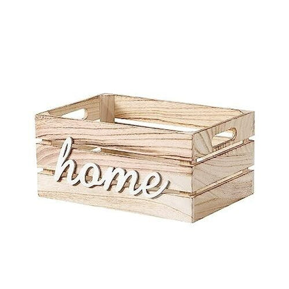 Wickerfield Wooden Storage Crate Bathroom Box Dressing Table Organizer