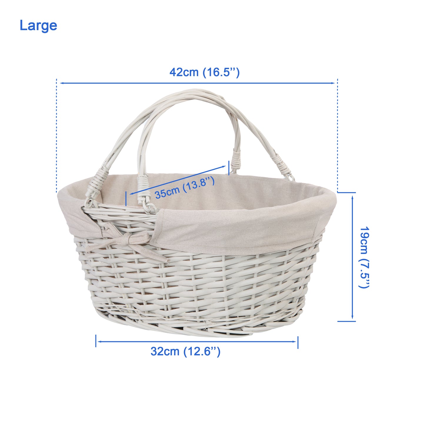 Foldable Handle Wicker Shopping Baskets Christmas Gift Hamper Display