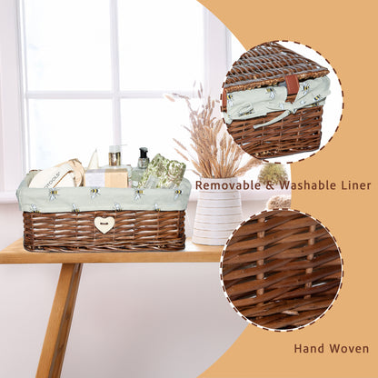 Brown Wicker Storage Hamper with Lining – Short Version