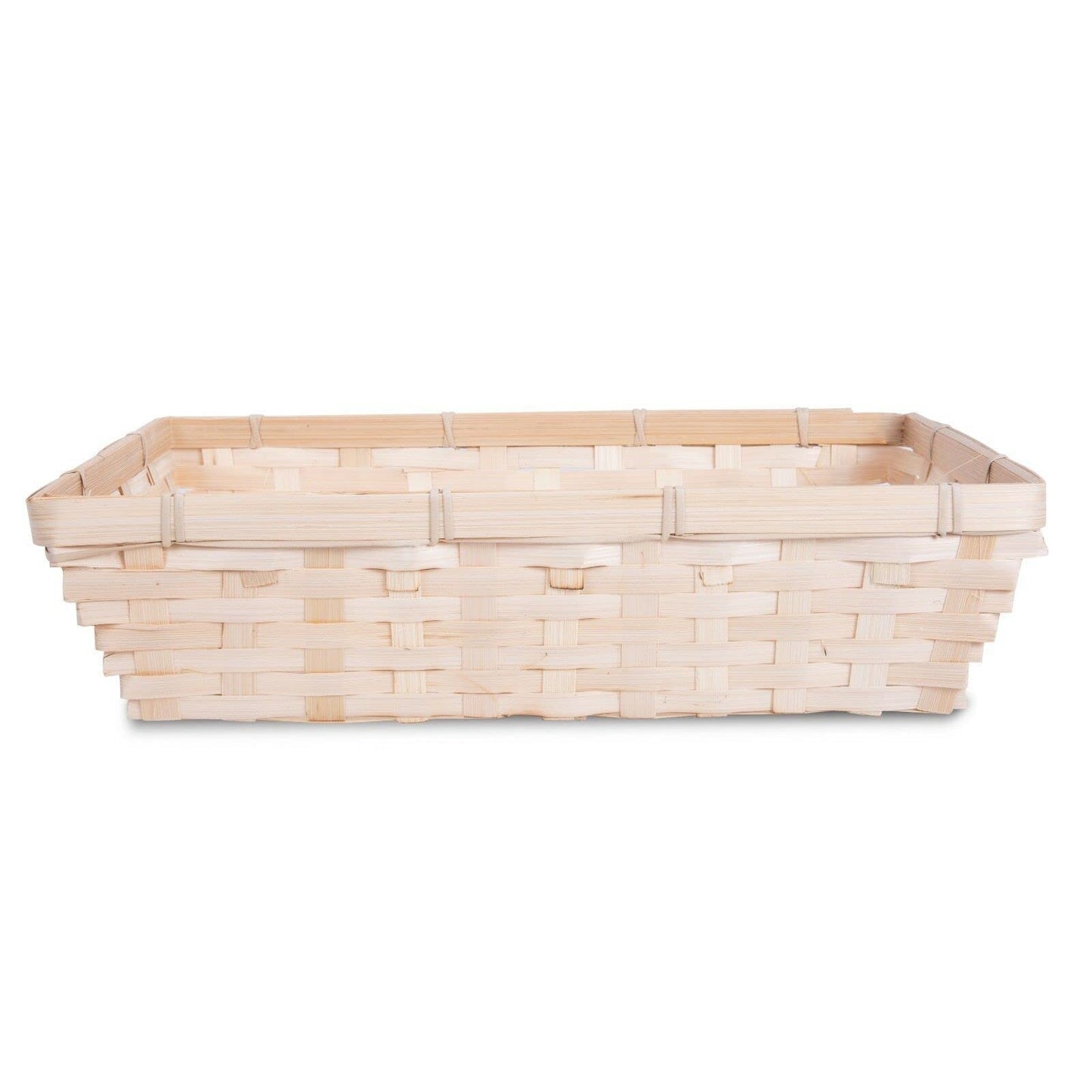 Pack of 10 Rectangle Bamboo Natural Color Wicker Bread Basket Retail Shop Display Christmas Hamper