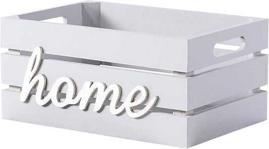 Grey Home Storage Wooden Crate