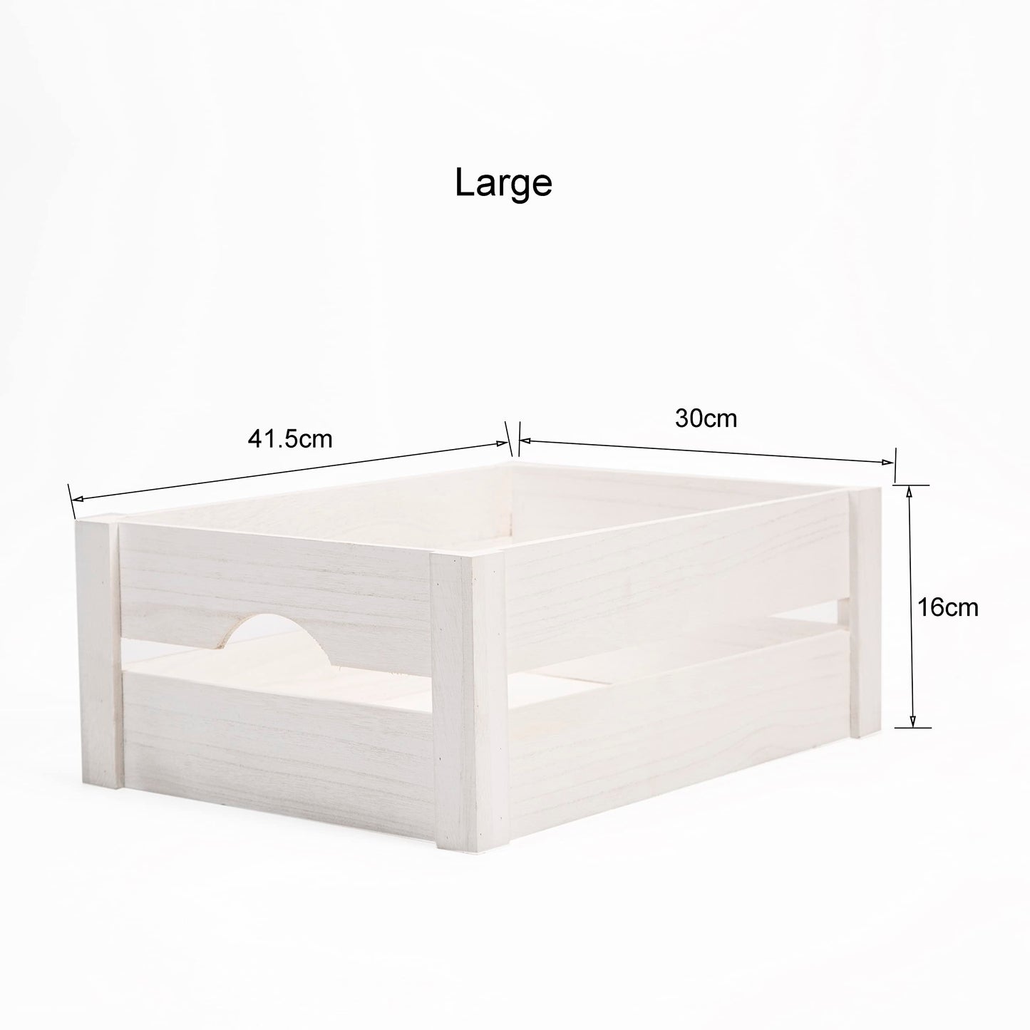 Wickerfield White Wooden Crate Boxes Storage Boxes Retail Display Tray Indoor Planter Easter Christmas Gifts Hamper